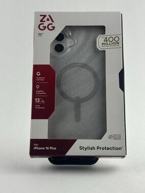 Zagg Milan Snap Glitter iPhone 16 Plus Silver MagSafe Case NWT MSRP: $55.00